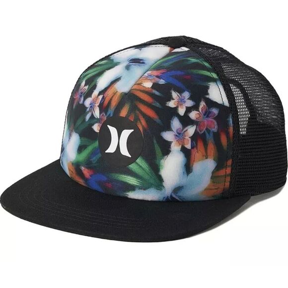Hurley Other - Hurley Men's Balboa Trucker Hat Black Multicolor Tropical Snapback One Size